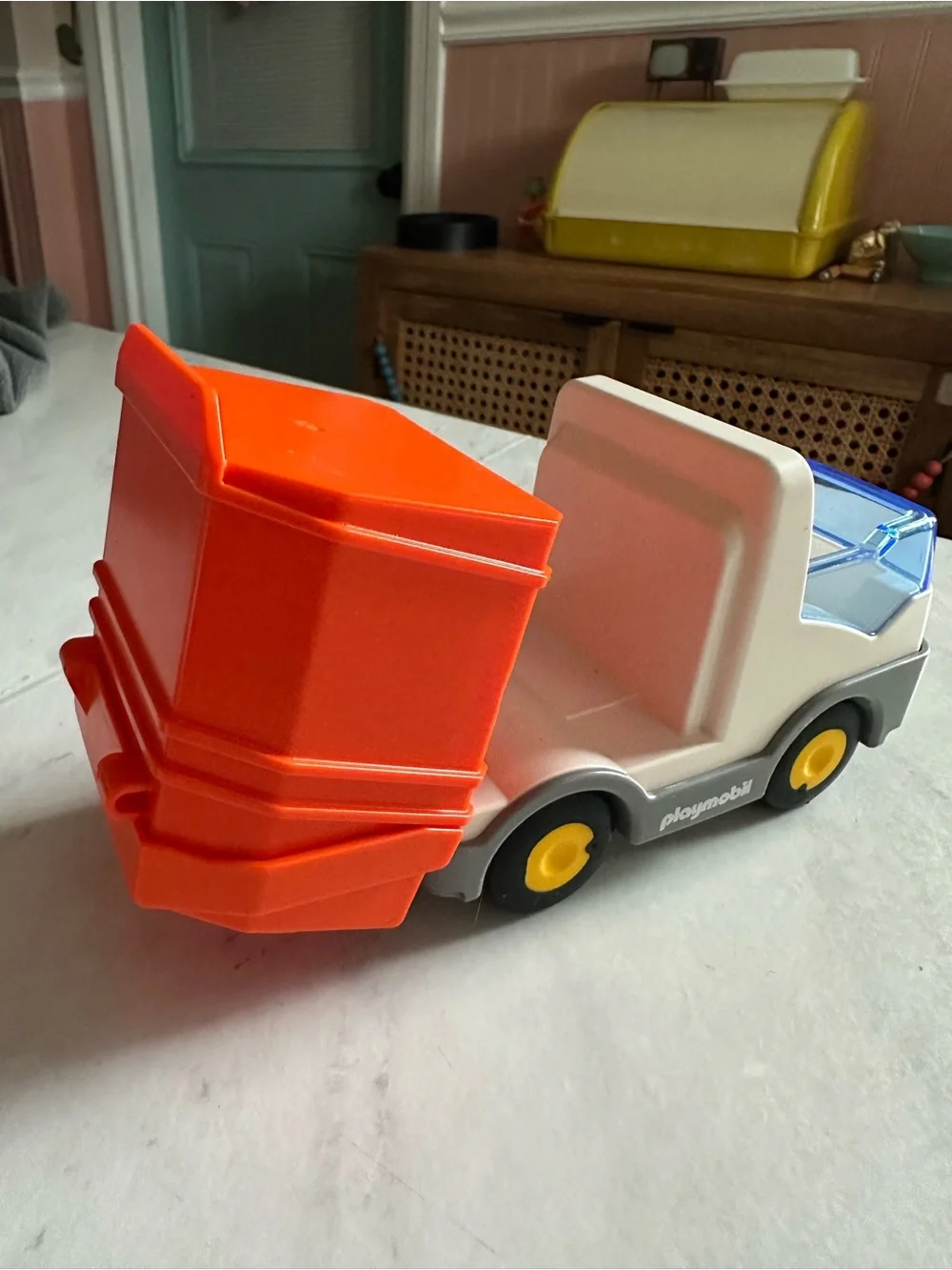 Playmobil 123 Kids Orange & Gray Dump Truck Toy